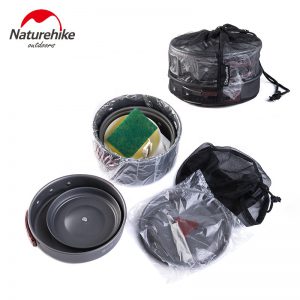 naturehike aluminum 4 in 1 camping pot set NH15T203 G 02