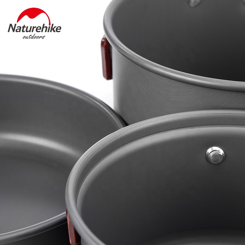 naturehike aluminum 4 in 1 camping pot set NH15T203 G 04
