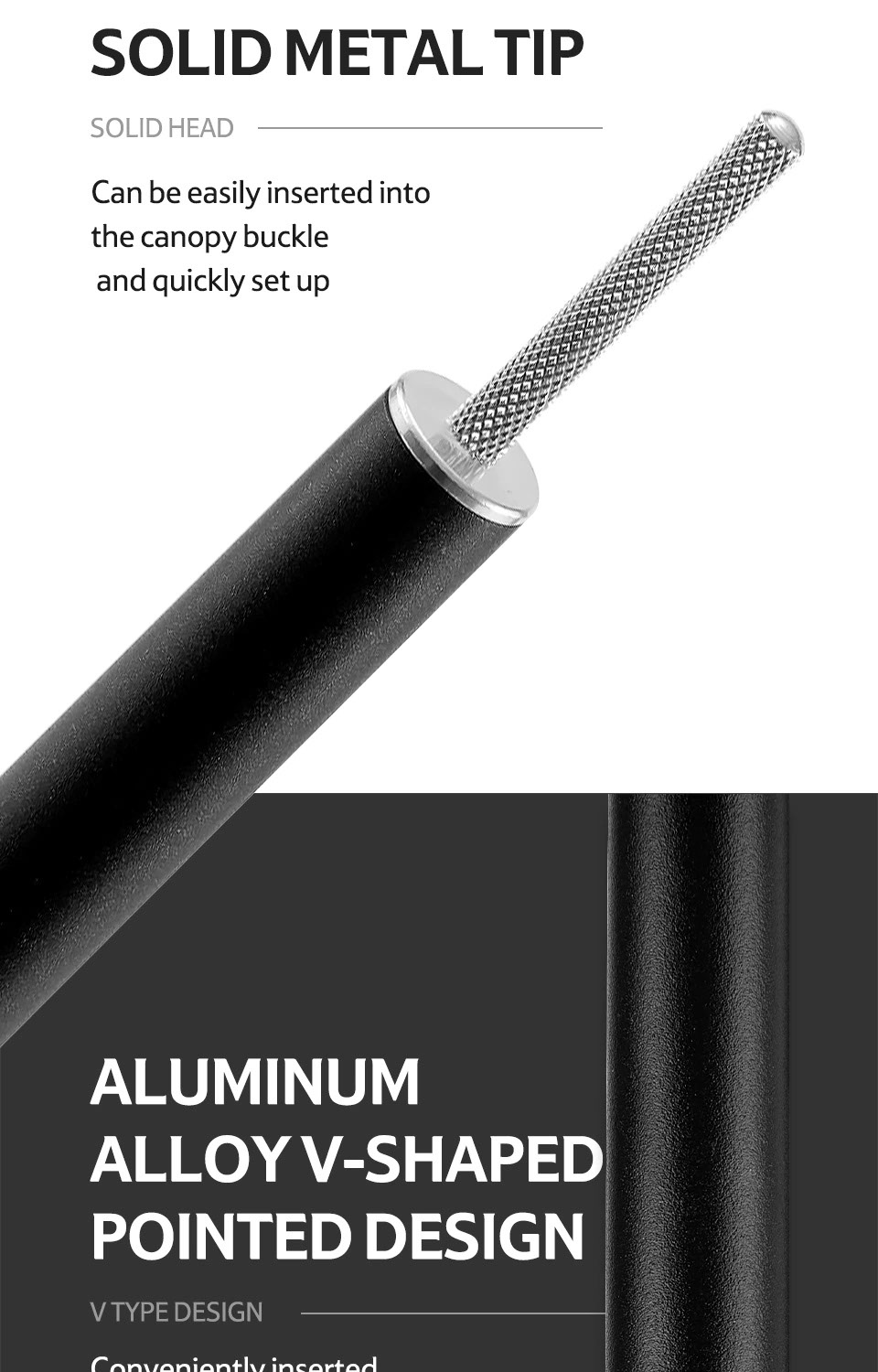 Naturehike Aluminum Pole 2M Black NH20PJ050 9