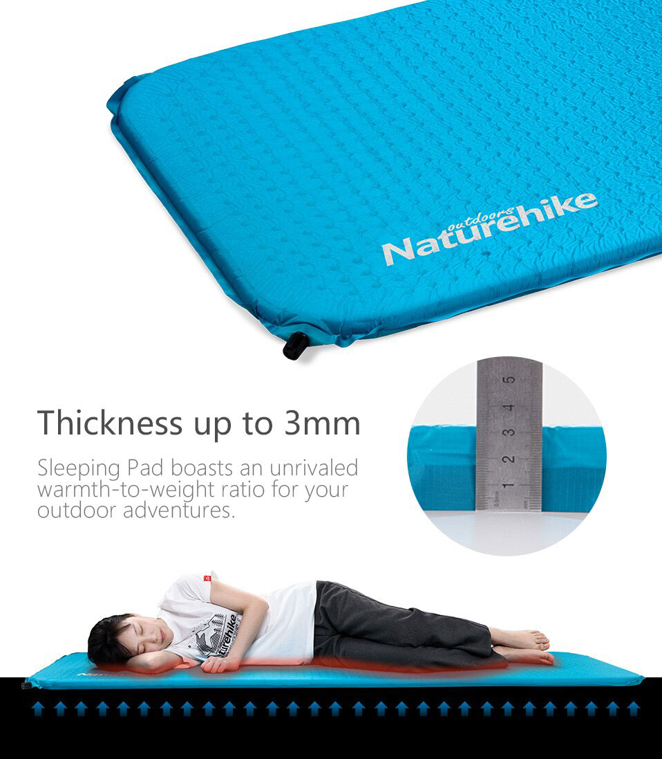 naturehike c034 ultralight sponge automatic inflatable sleeping pad square NH19Q034 D 06
