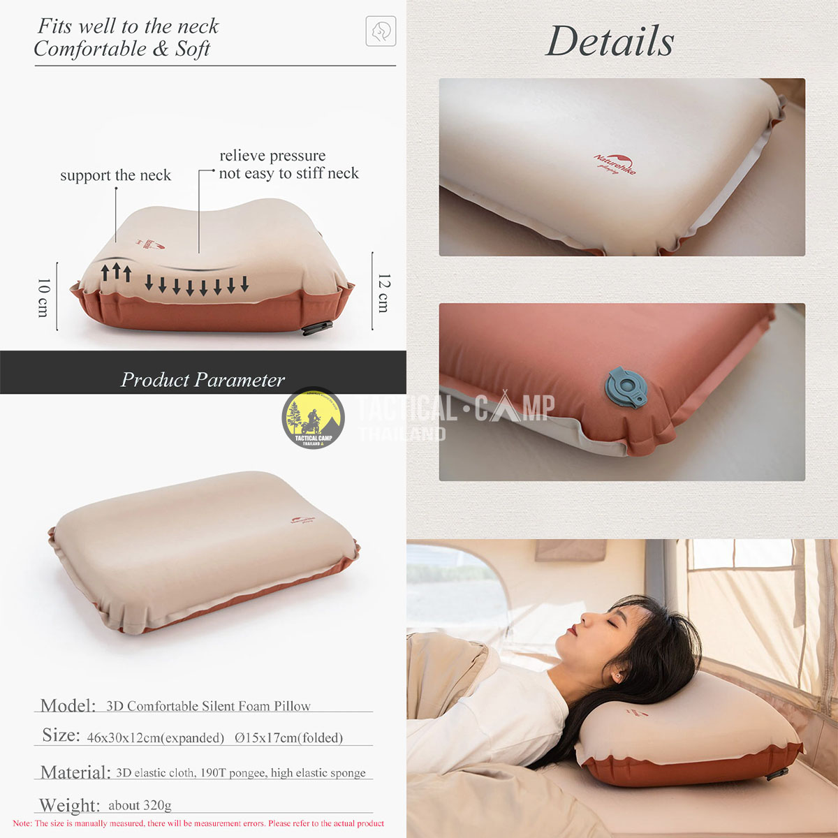 naturehike 3d silent foam pillow nh21zt001 9