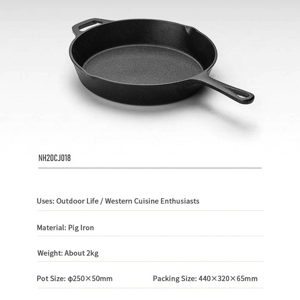naturehike frying pan cast iron pot 10 inch 13