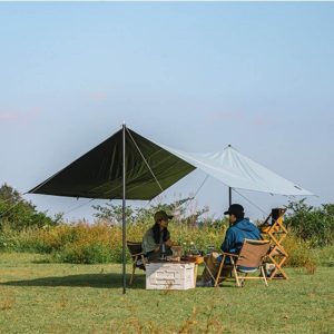naturehike ocean upf500 square canopy with 2 poles grey green nh21yw15409