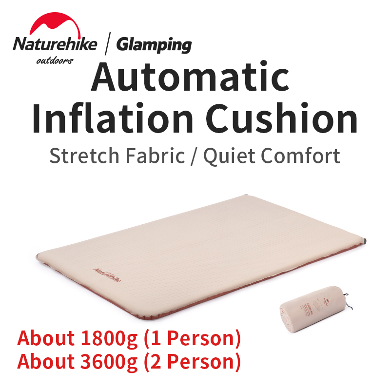 Naturehike Camping Automatic Inflation Sleeping Mat 1 2 Persons Portable 30D Elastic Cloth Sponge Mute Pad 2