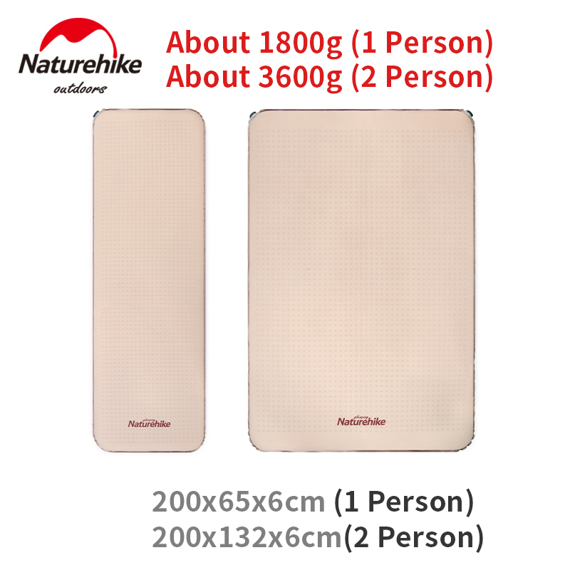 Naturehike Camping Automatic Inflation Sleeping Mat 1 2 Persons Portable 30D Elastic Cloth Sponge Mute Pad
