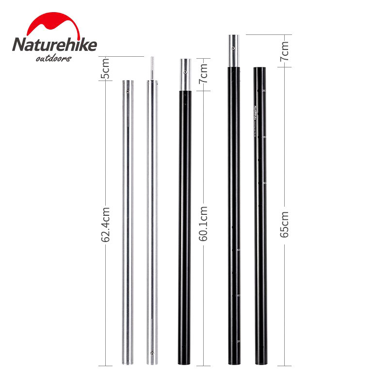 naturehike tm 02 6061 aluminum canopy poles black 1pcs nh18t020 g 11