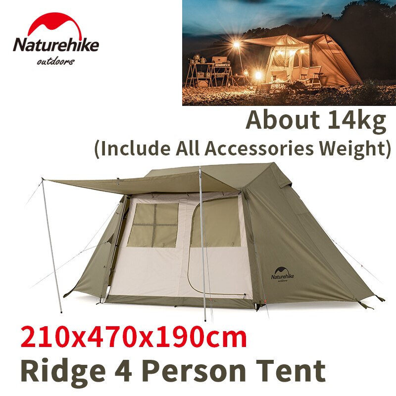 naturehike village 5 tent for 3 4 person army green nh21zp009 08