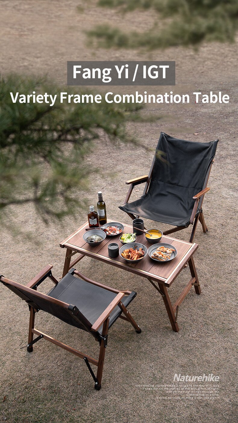 NATUREHIKE โต๊ะไม้พับเก็บได้ Naturehike Camping IGT Table ไม้วอลนัท NH20JJ037 10