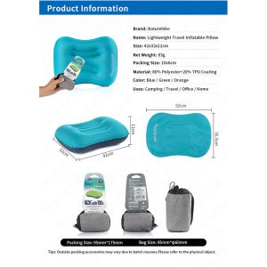 Naturehike Outdoor Inflatable Eros Inflatable Cushion HeadRest NH20ZT003 20